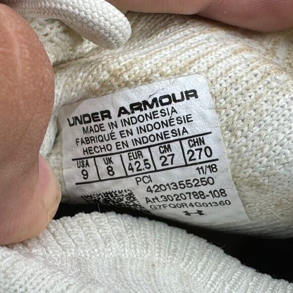 Under Armour Project Rock 1 Athletic Shoes White 3020788‎ 108 Trainer Size 9